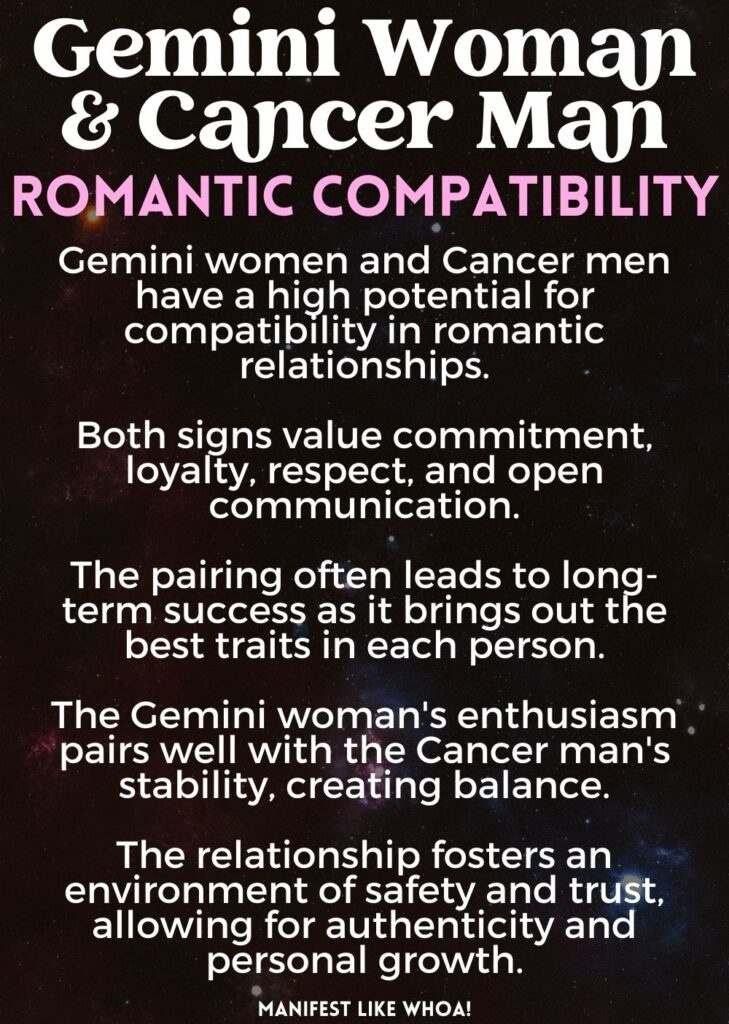 Gemini Woman & Cancer Man romance