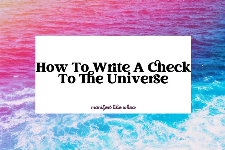How To Write A Check To The Universe