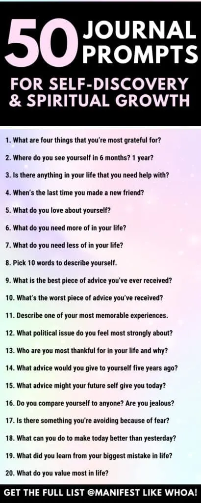 50 Journal Prompts For Self-Discovery & Spiritual Growth