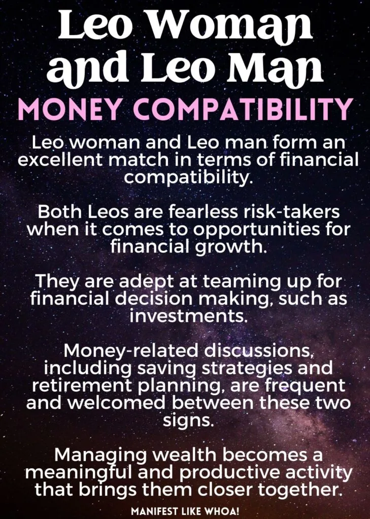 Leo Woman and Leo Man money
