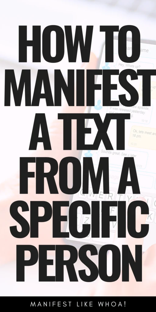 How To Manifest A Text From A Specific Person (Manifest SP)