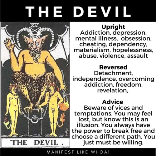 The Devil Tarot Card Meanings (Rider-Waite, Major Arcana, Learn Tarot)