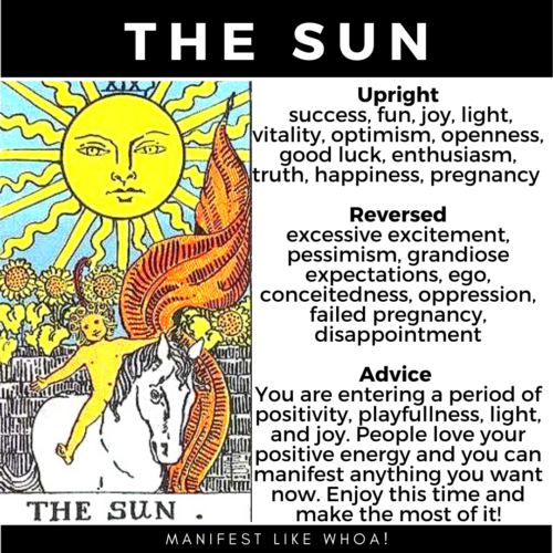 The Sun Tarot Card Upright Meanings Rider Waite