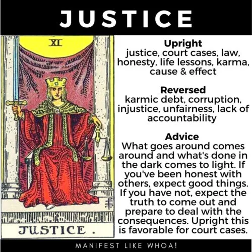 Tarot Card Meanings - Justice (Major Arcana)