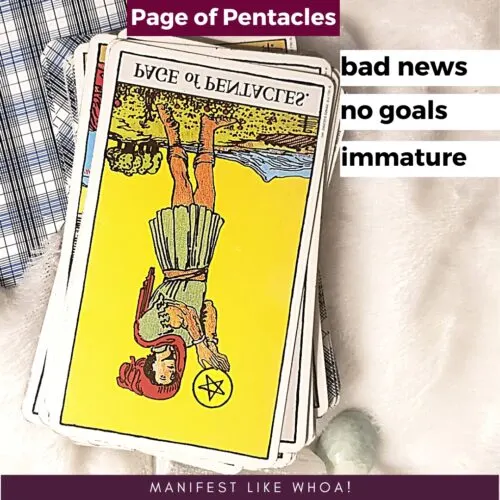 page of pentacles reversed