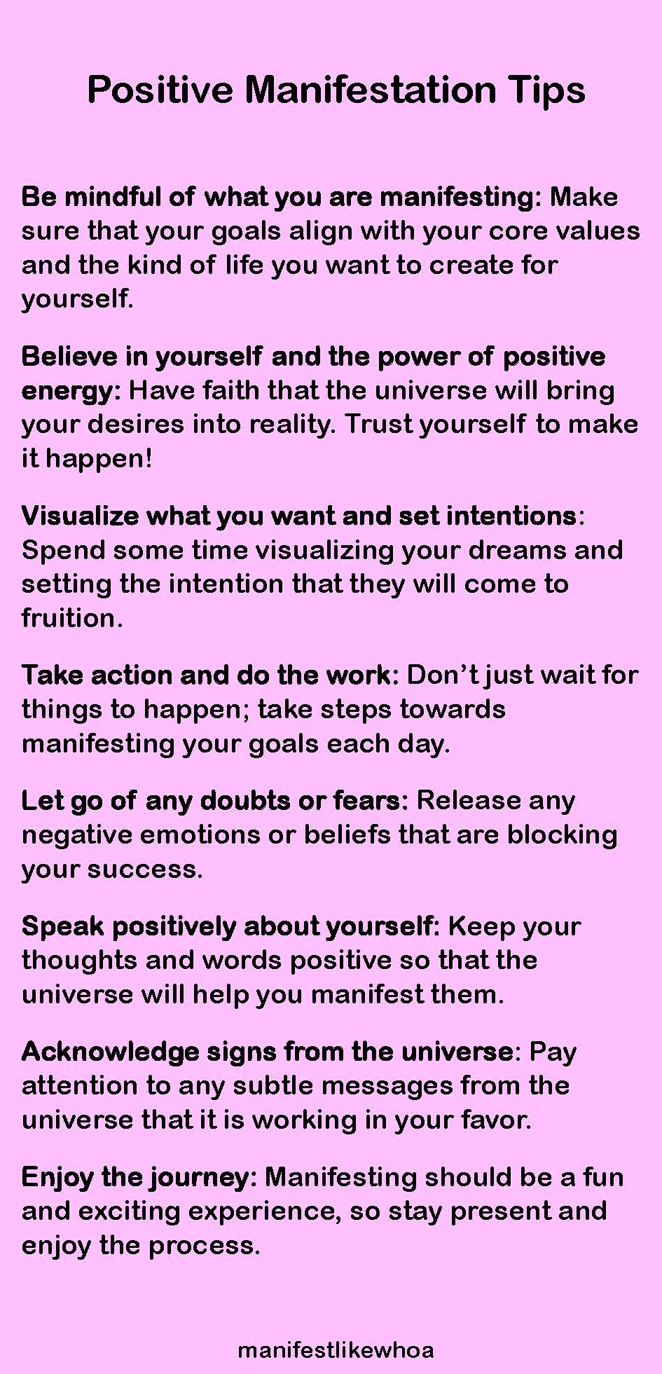 positive manifestation tips law of attraction law of assumption