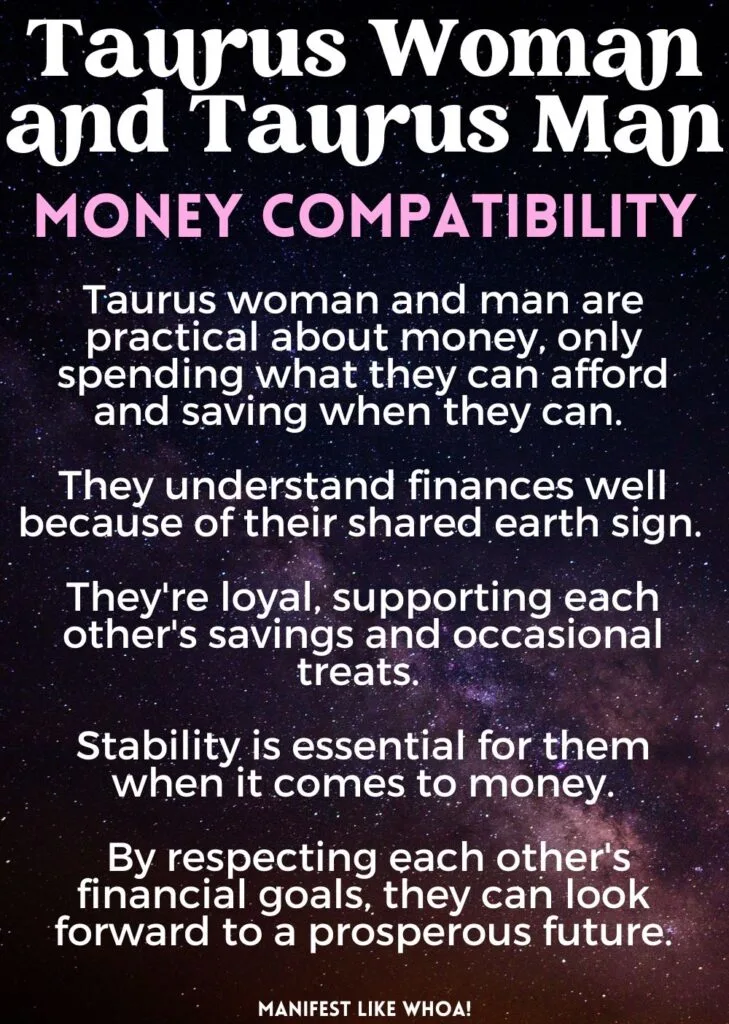 taurus woman and taurus man money compatibility