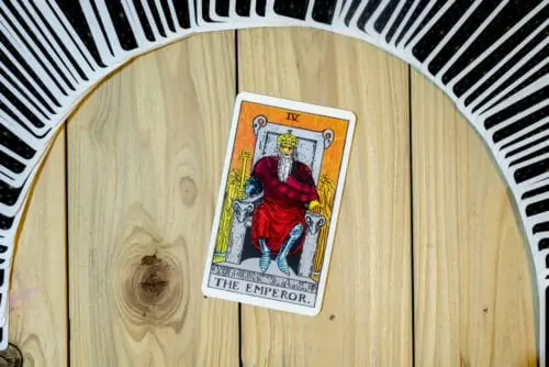 Deck of Tarot cards ; THE EMPEROR .