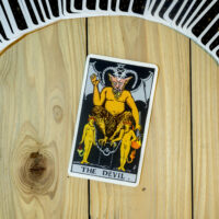 Deck of Tarot cards ; THE DEVIL .