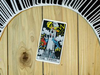 Deck of Tarot cards ; THE TOWER .