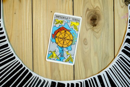 Deck of Tarot cards ; WHEEL of FORTUNE .