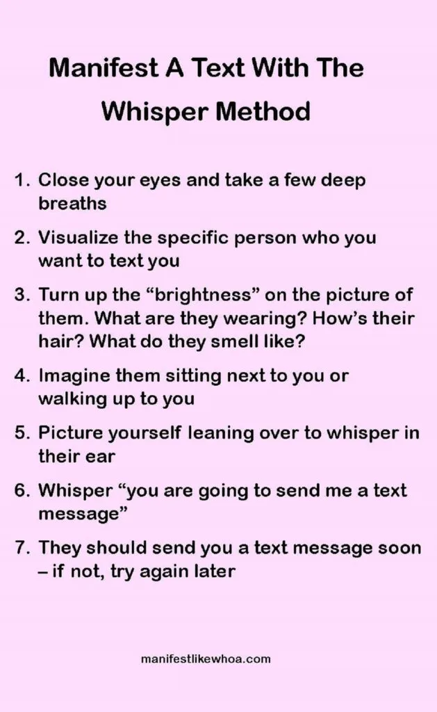 whisper method manifest a text